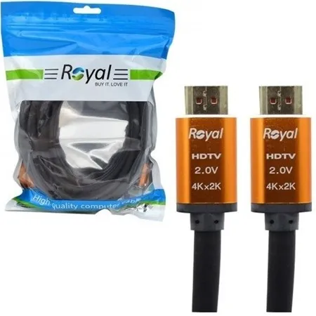 کابل HDMI رویال کد HDTV2 4K طول 1.5 متر مناسب انتقال تصویر Ultra HD
