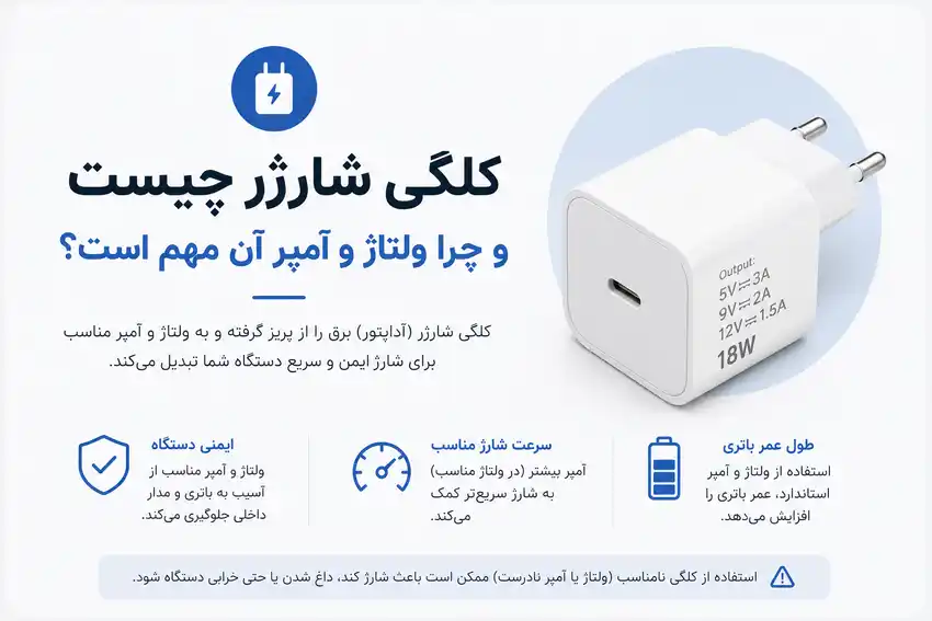کلگی شارژر چیست و چرا ولتاژ و آمپر آن مهم است؟